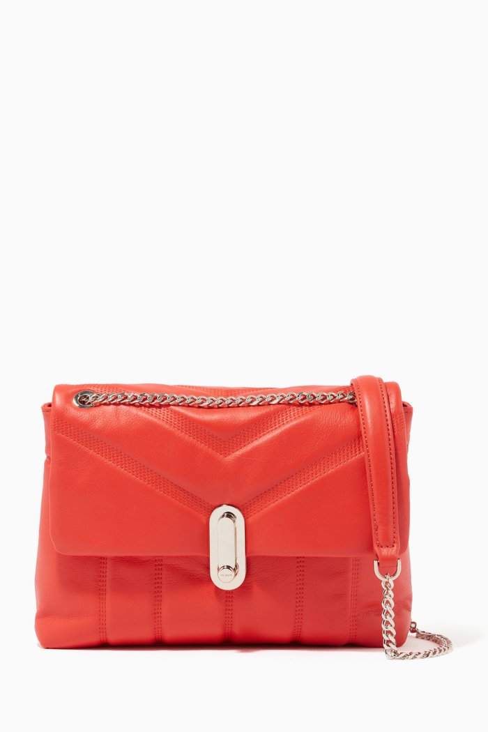 

Ayahlin Shoulder Bag in Quilted Leather, Red