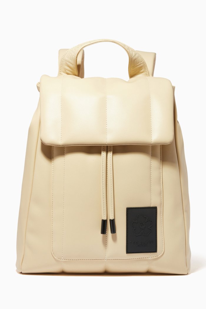 

Janiey Backpack in Vertically Quilted PU, Neutral