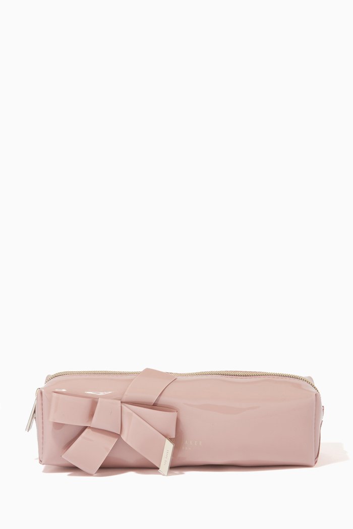 

Nikara Brush Case with Knot Bow in PVC, Neutral