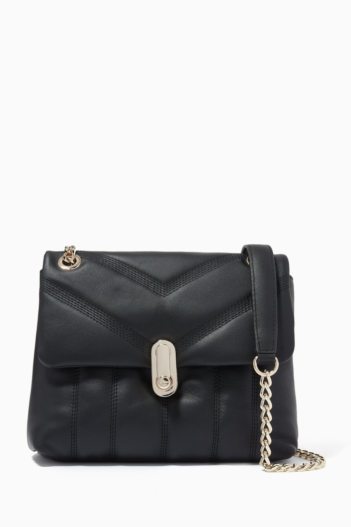 

Ayalina Quilted Mini Crossbody Bag in PU, Black