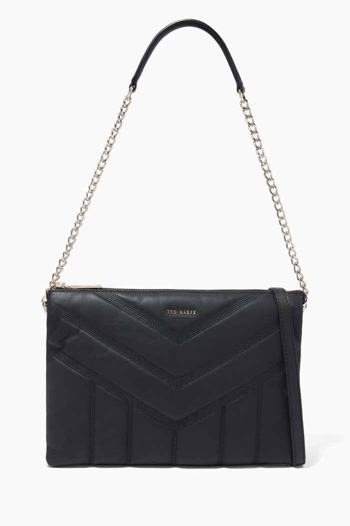 

Ayahla Puffer Quilted Crossbody Bag in PU, Black