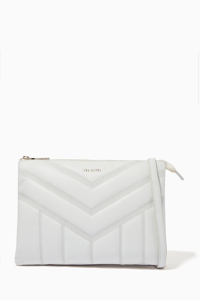

Ayahla Puffer Quilted Crossbody Bag in Leather, Neutral