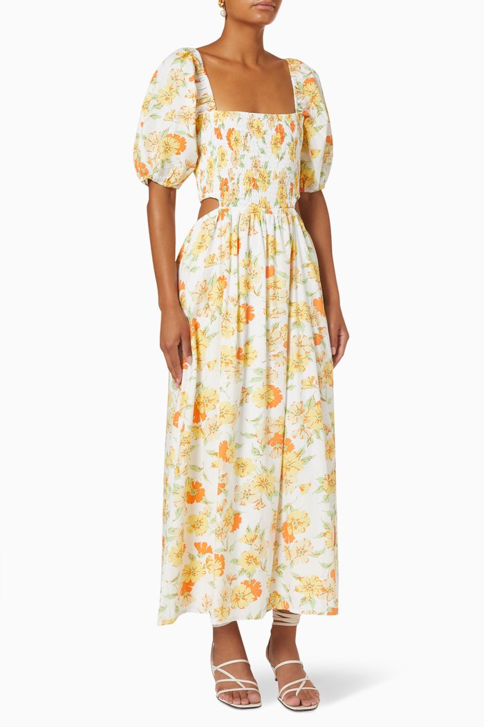 

Loucetta Midi Dress in Cotton Voile, White