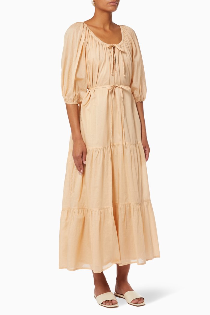 

Marloe Maxi Dress in Cotton Voile, Neutral