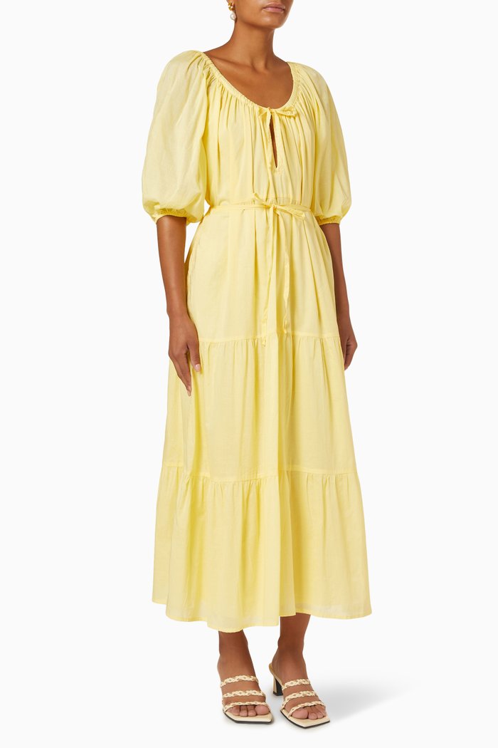 

Marloe Maxi Dress in Cotton Voile, Yellow