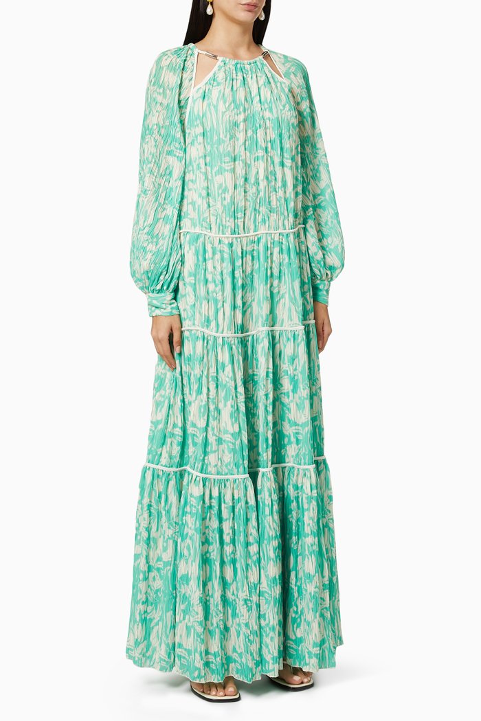 

Leila Cut-out Gown in Chiffon, Blue