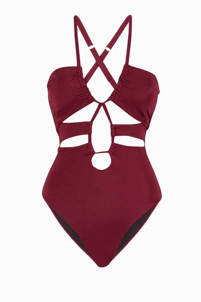 

Kym Cut-out Swimsuit, Burgundy