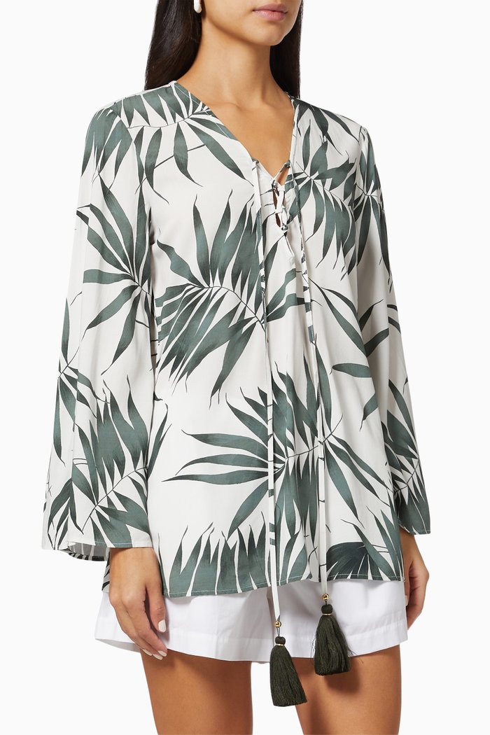 Julieta Tassel Top in Rayon, White