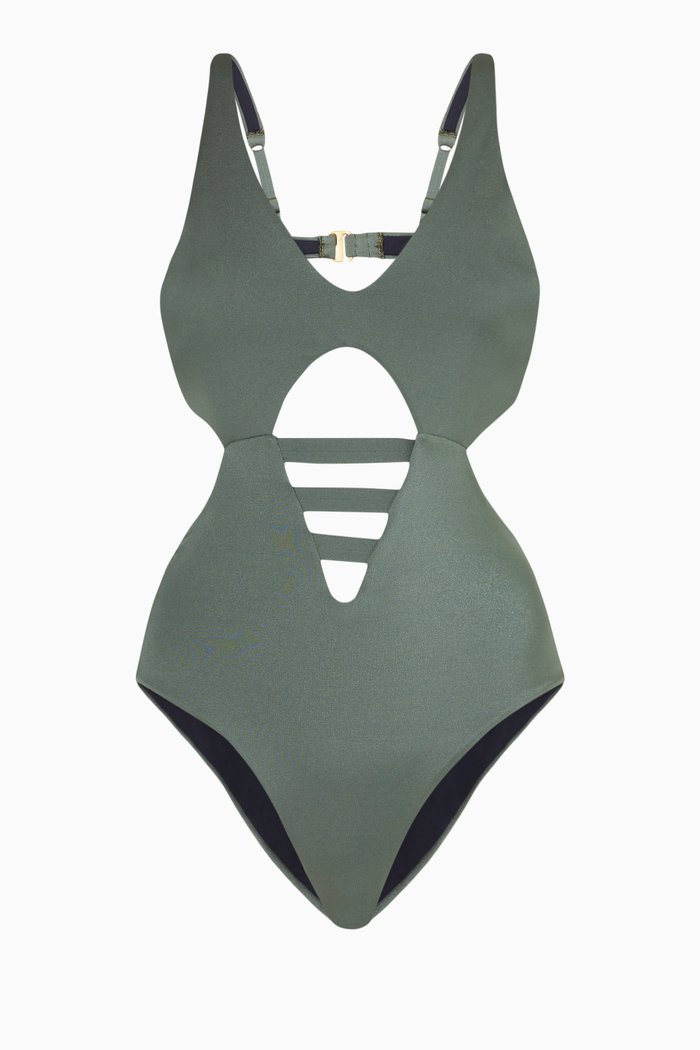 

Ivy Cut-out Swimsuit, Brown