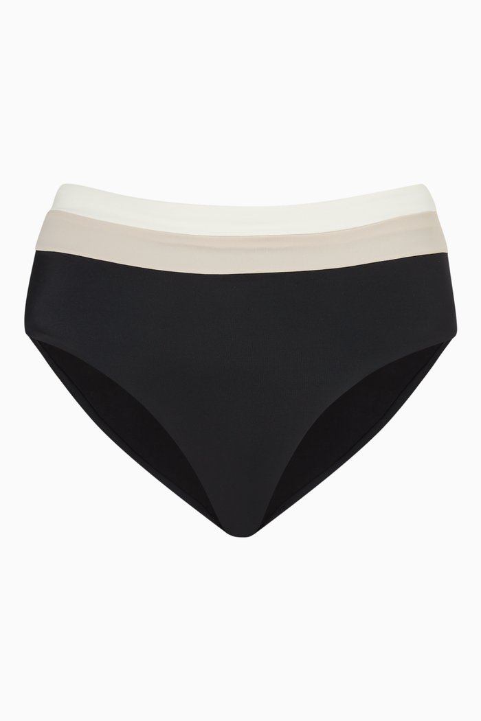 

Michelle High Waist Bikini Bottoms, Black