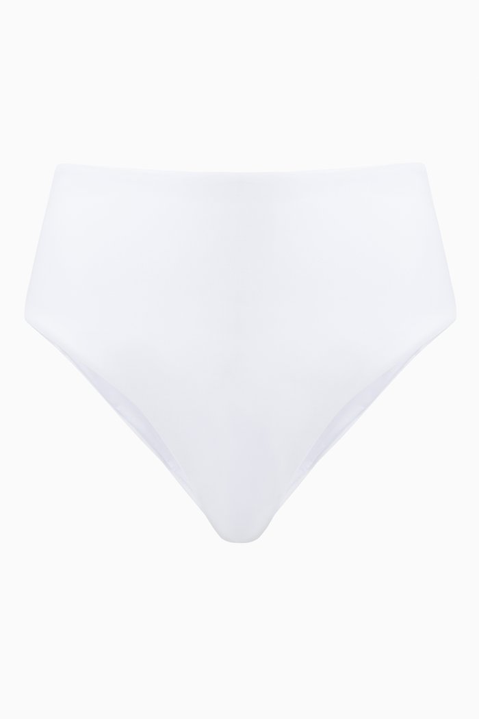 

Crystal High Waist Bikini Bottoms, White