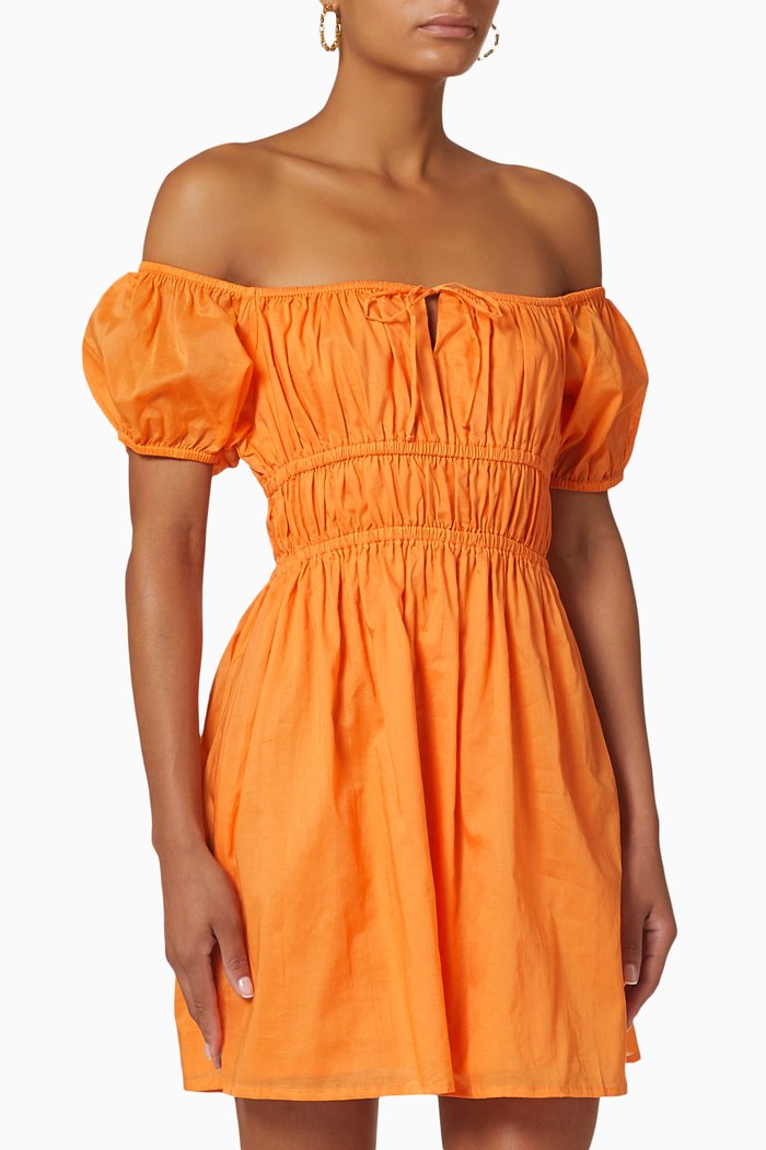 

Viola Mini Dress in Cotton Voile, Orange