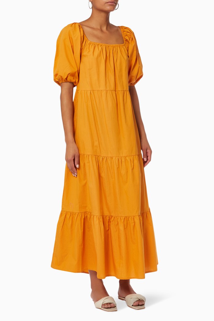 

Ronan Midi Dress in Cotton Poplin, Orange