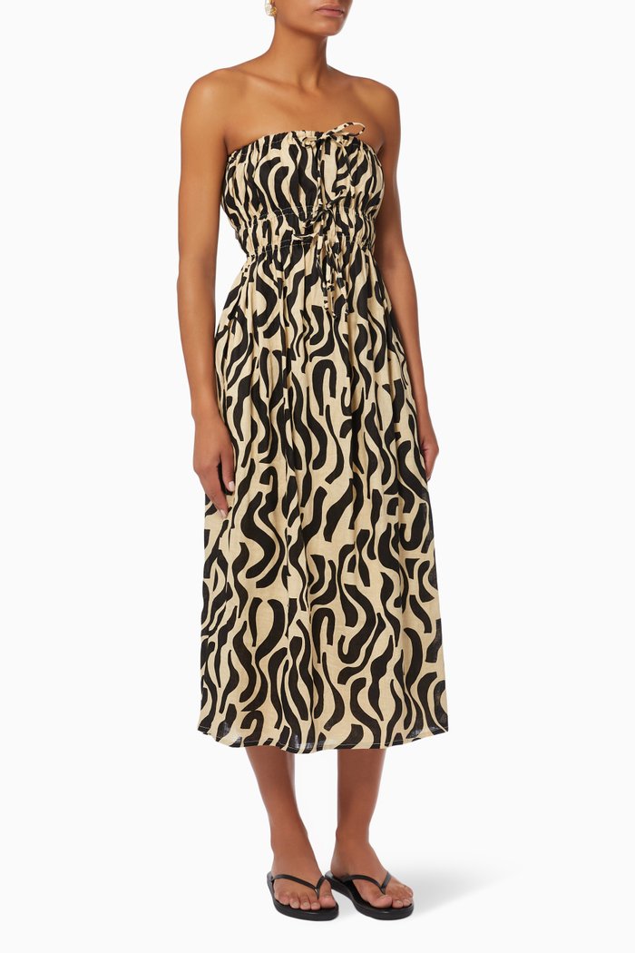 

Contessa Midi Dress in Linen, Black