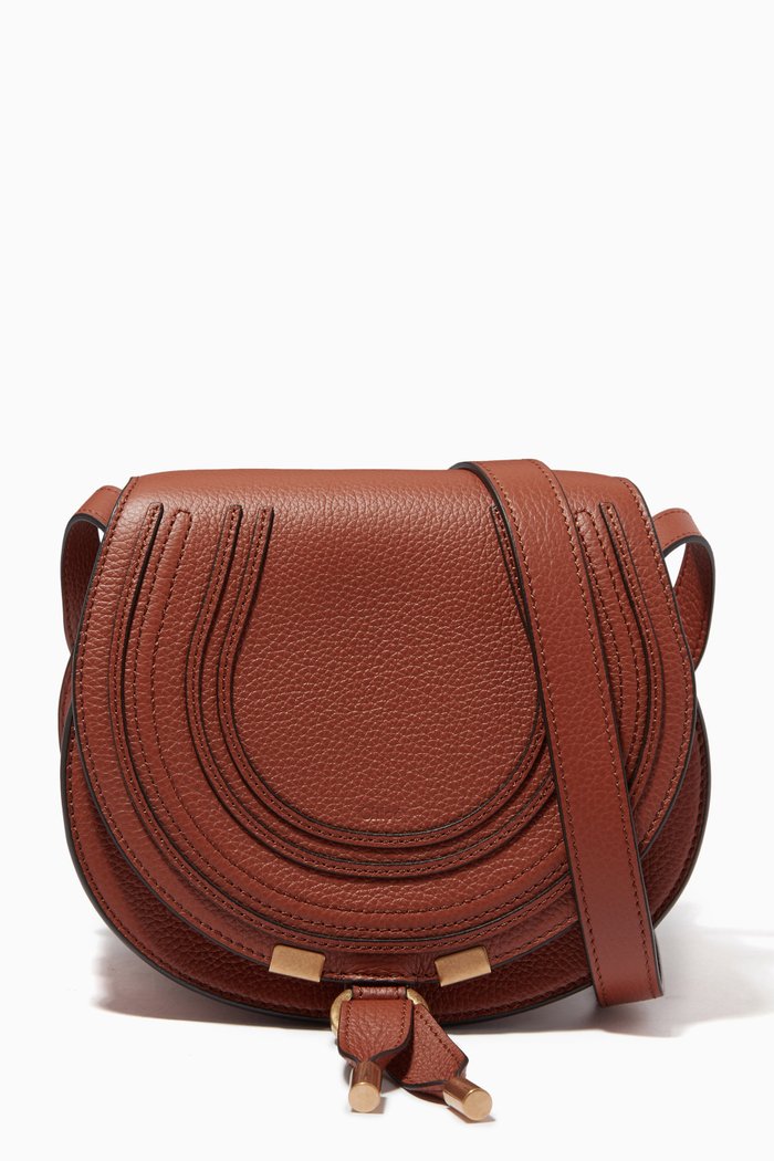 

Marcie Crossbody Bag in Grained Calfskin, Brown