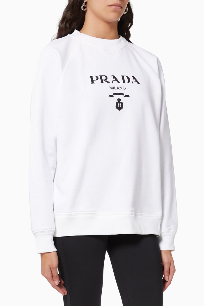 

Logo Embroidered Sweatshirt in Cotton, White