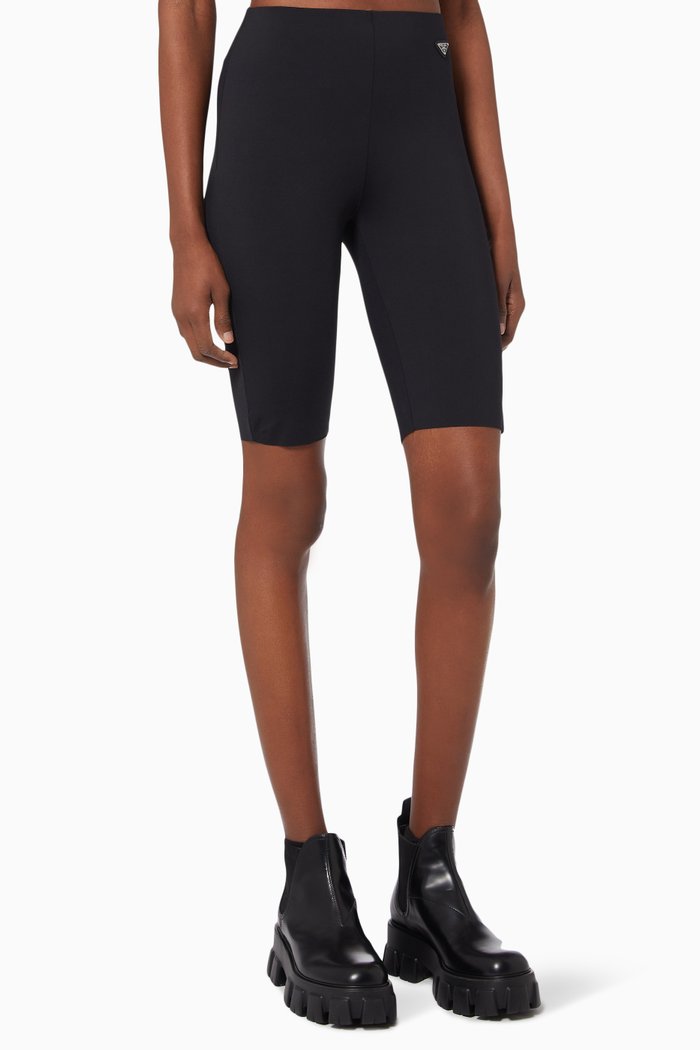 

Triangle Logo Bike Shorts in Jersey, Black