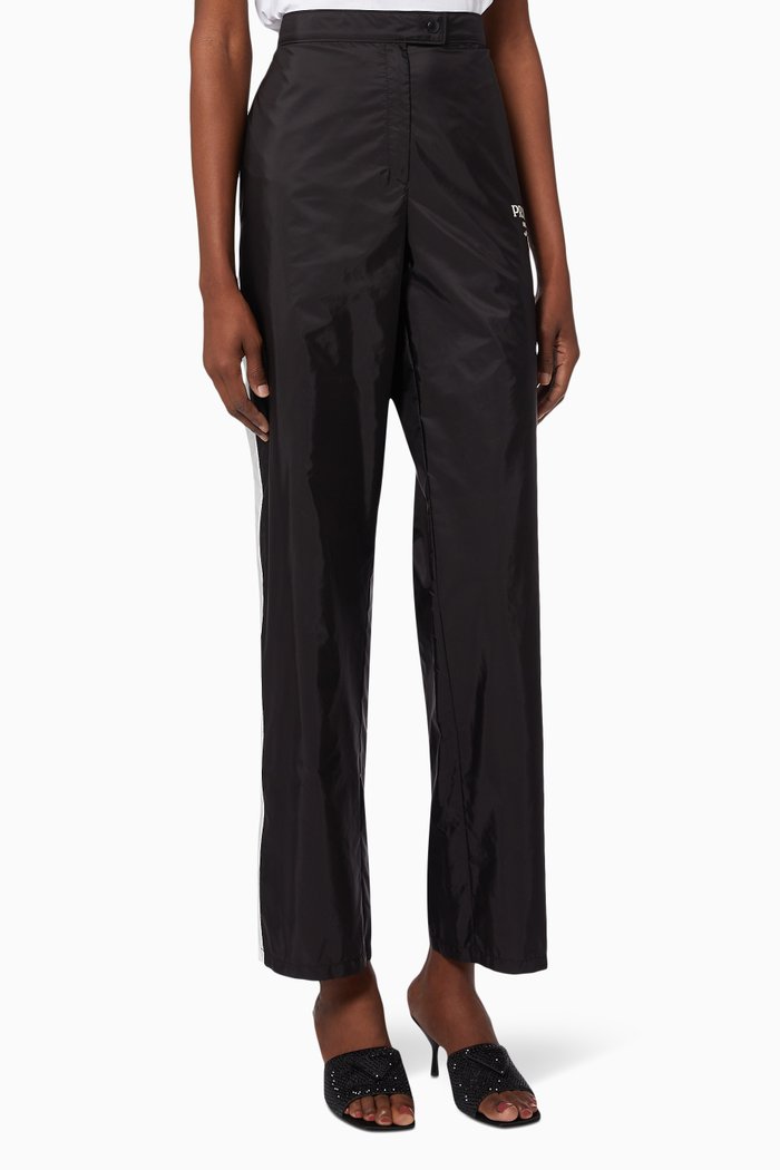 

Logo Stripe Pants in Re-nylon Gabardine, Black