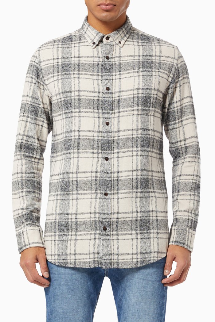 

Checked Shirt in Cotton Twill, Multicolour