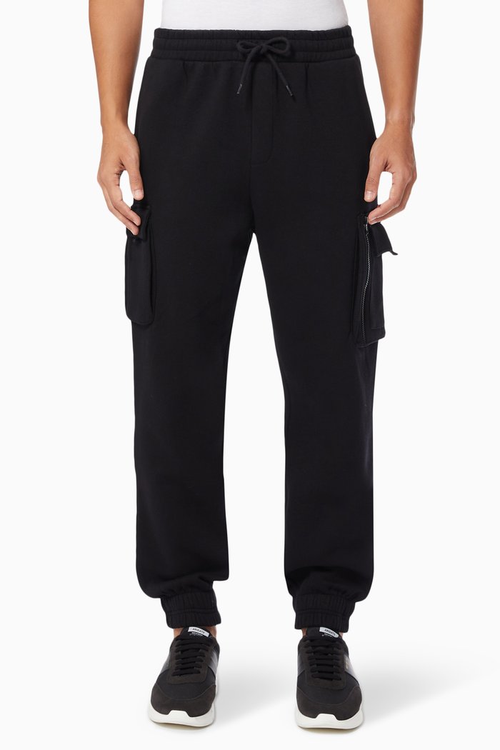 

Bill Saturn Cargo Sweatpants in Cotton Knit, Black