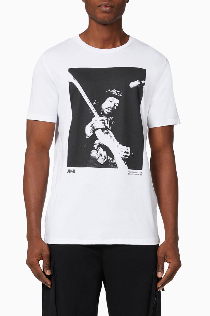 

Printed T-shirt in Cotton Jersey, White