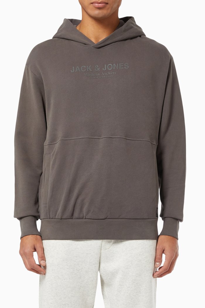 

Long Sleeve Hoodie in Jersey, Grey