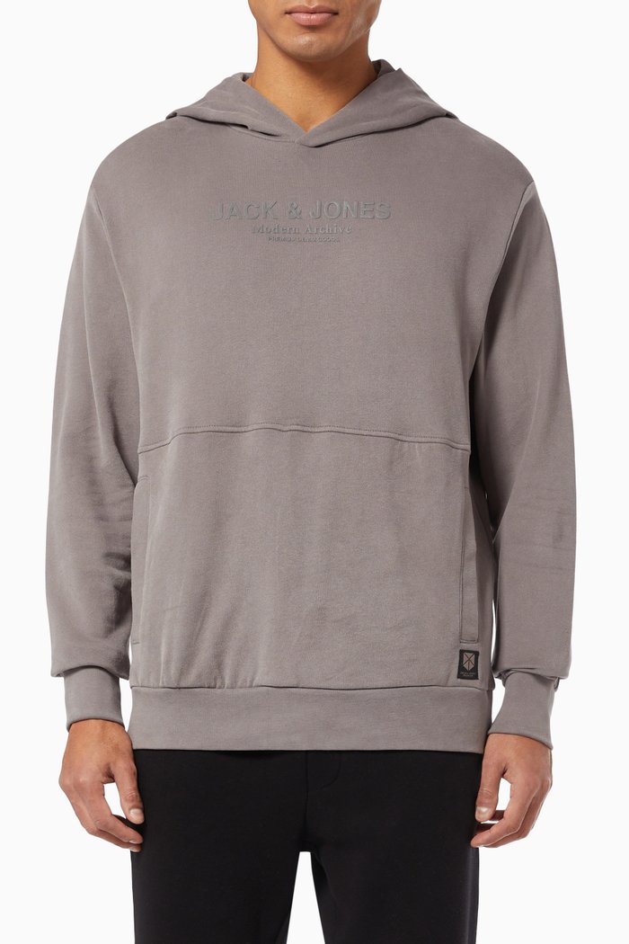 

Long Sleeve Hoodie in Jersey, Grey