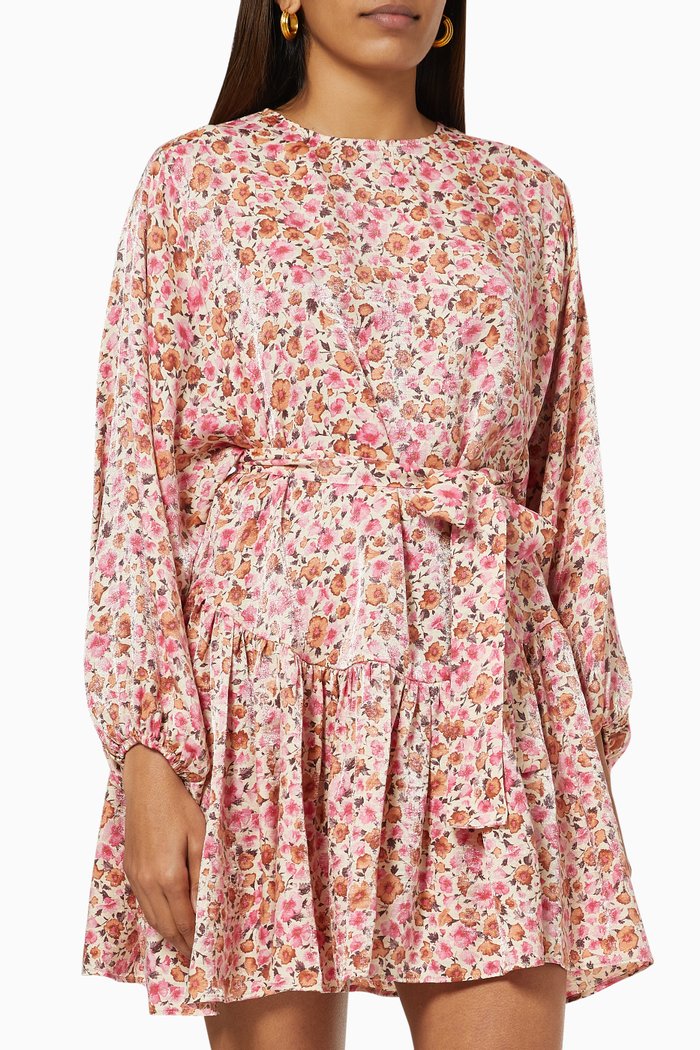 

Floral Belted Dress, Pink