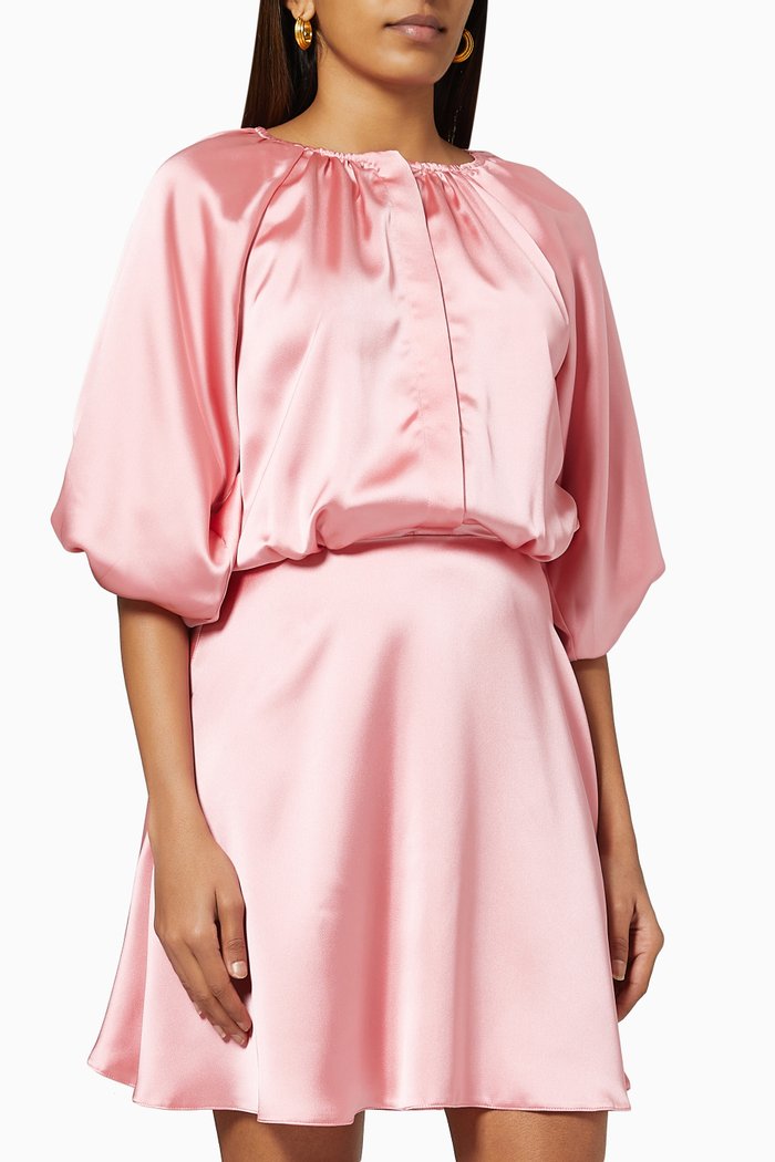 

Princess Sleeves Dress in Satin, Pink