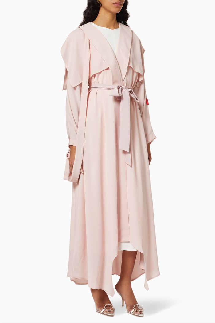 

Cape Abaya with Sheila & Belt in Crepe, Pink