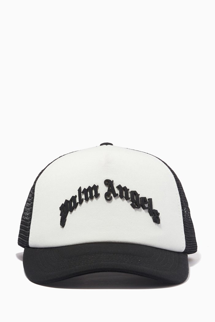 

Curved Logo Cap in Cotton & Mesh, Black