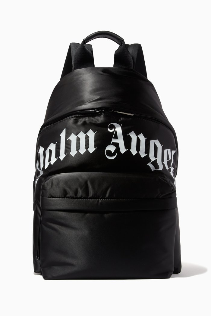 

Curved Logo Backpack in Nylon, Black