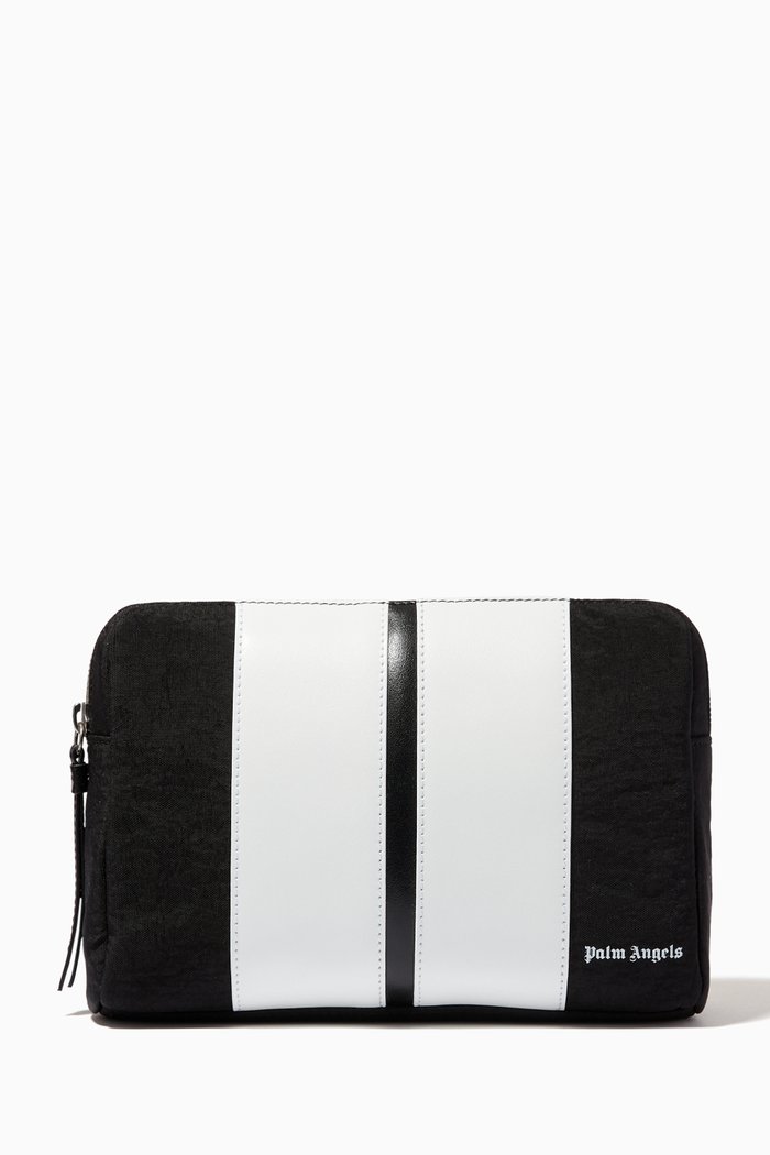 

Classic Track Stripe Wash Bag in Nylon, Black