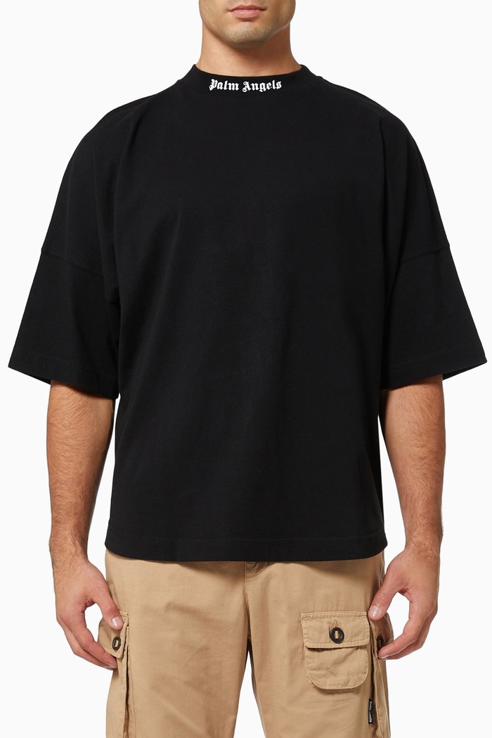 Classic Logo Oversized T-shirt in Cotton Jersey, Black