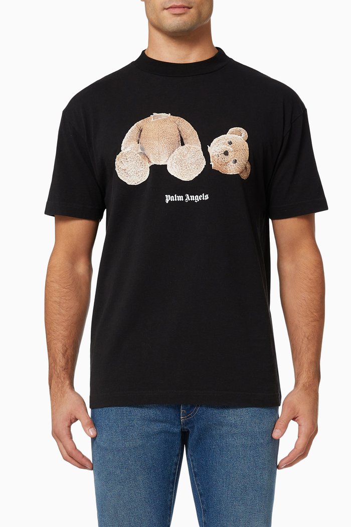

Bear T-shirt in Cotton, Black