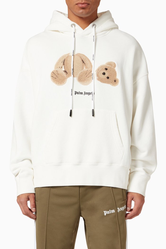 

Bear Hoodie in Fleece, White