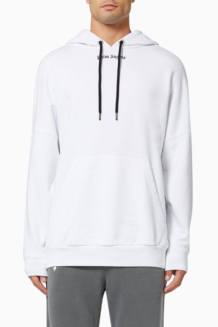 

Classic Logo Oversized Hoodie in Cotton Terry, White