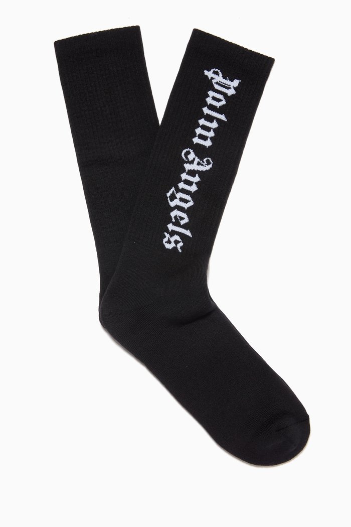

Vertical Logo Socks in Cotton, Black