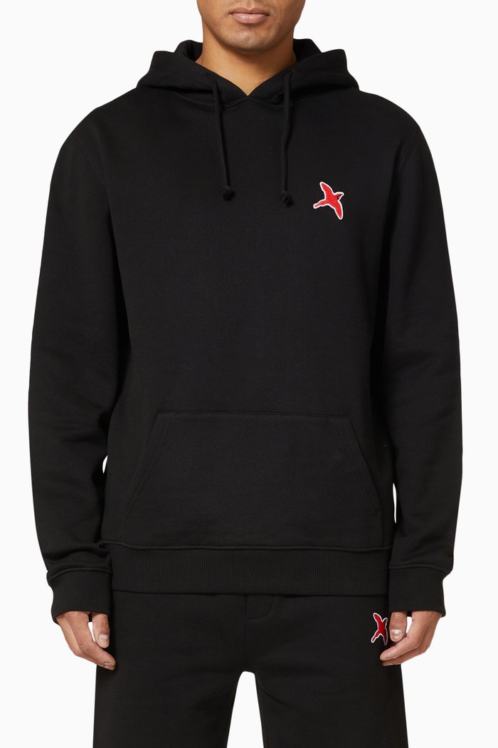 

Rouge Bee Bird Hoodie in Organic Cotton, Black
