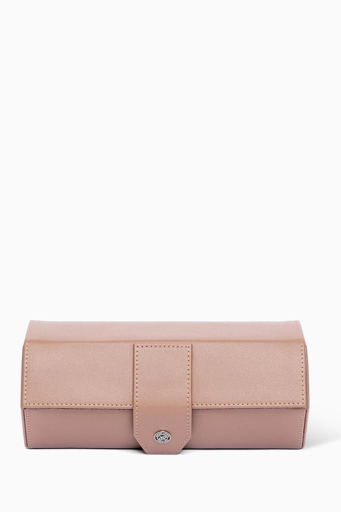 

Vantage Three Watch Roll in Leather, Brown