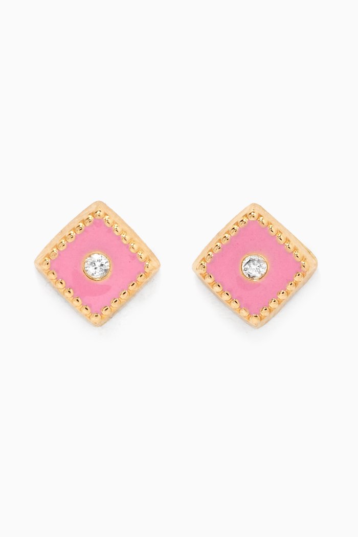 

Rhombus Diamond Stud Earrings in 18kt Yellow Gold