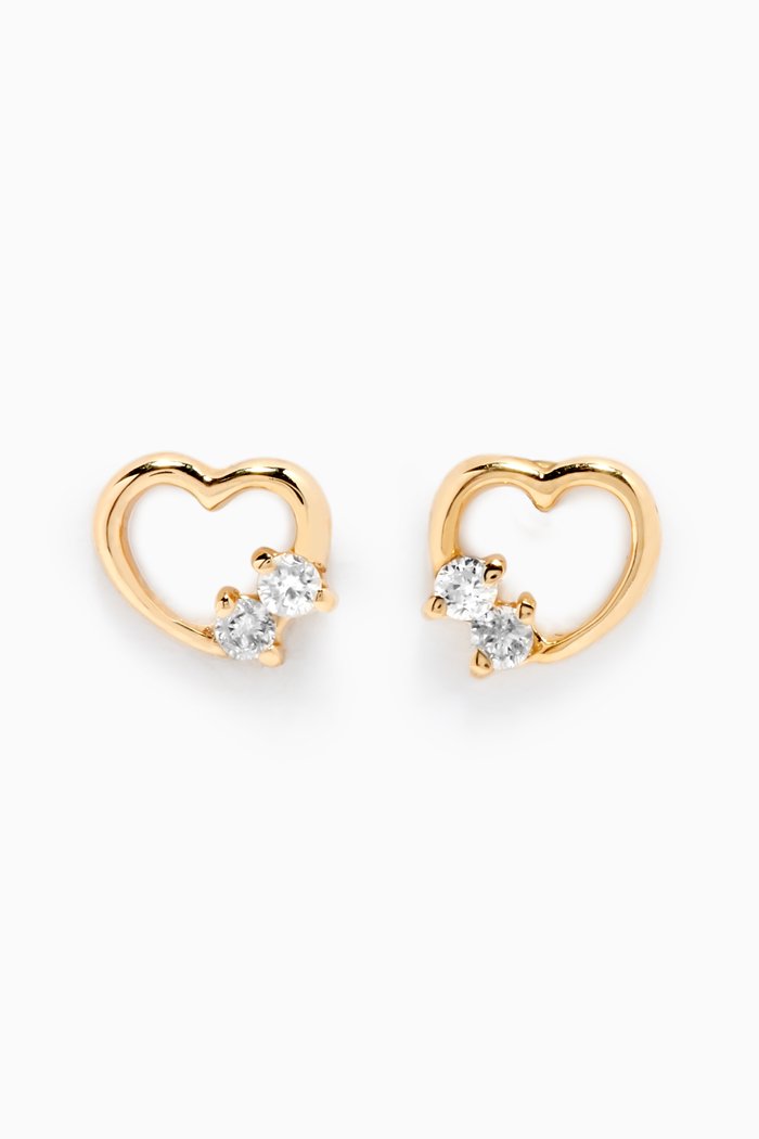 

Heart Diamond Stud Earrings in 18kt Yellow Gold