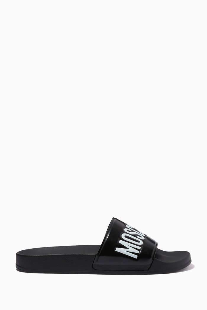 

Logo Pool Slides in Rubber, Black