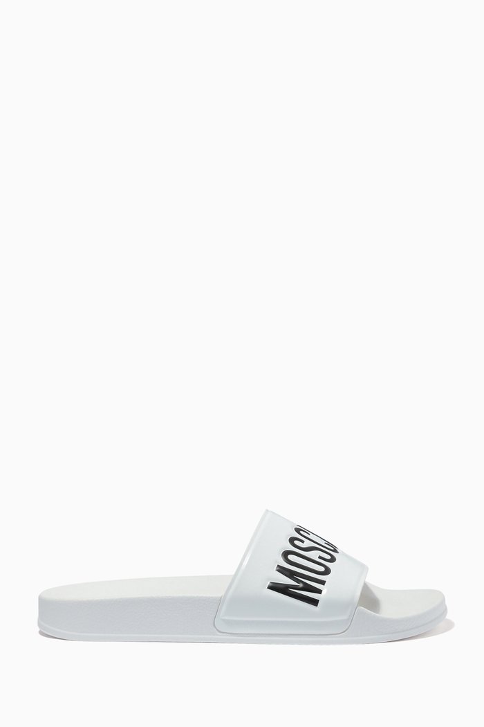 

Logo Pool Slides in Rubber, White