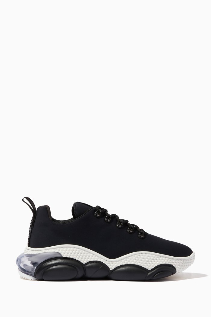 

Teddy Lace Sneakers in Mesh Knit, Black