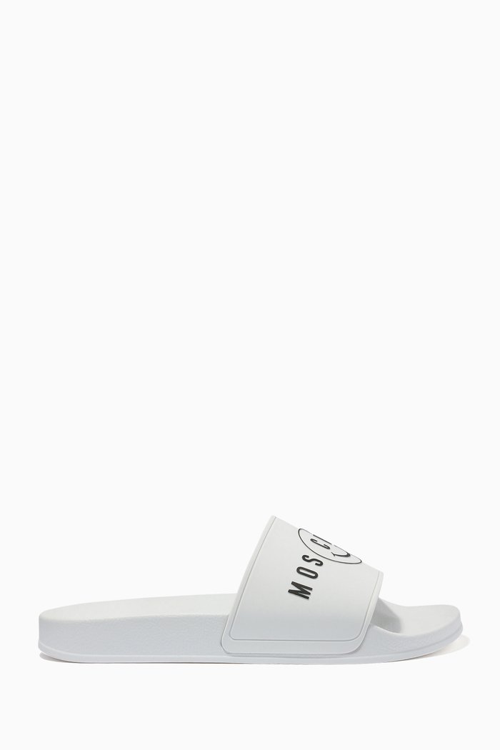 

Logo Pool Slides in Rubber, White