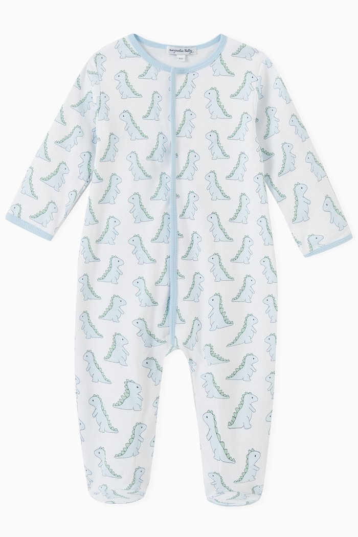 

Dinosaur Print Bodysuit in Pima Cotton, Blue