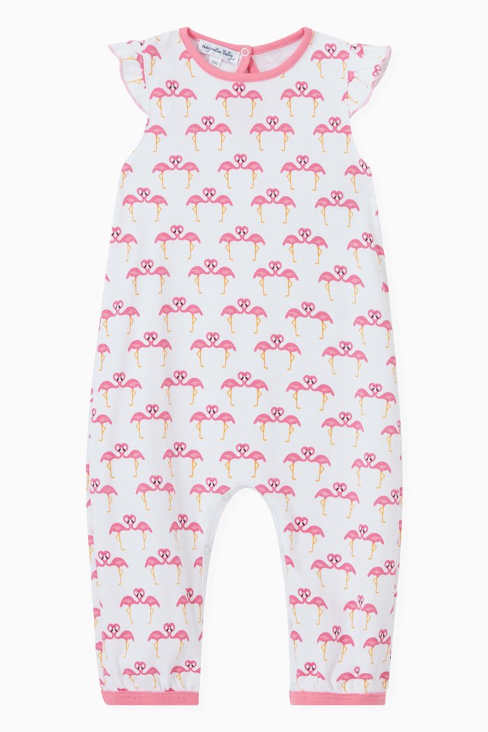 

Pinky Print Romper in Pima Cotton, Pink