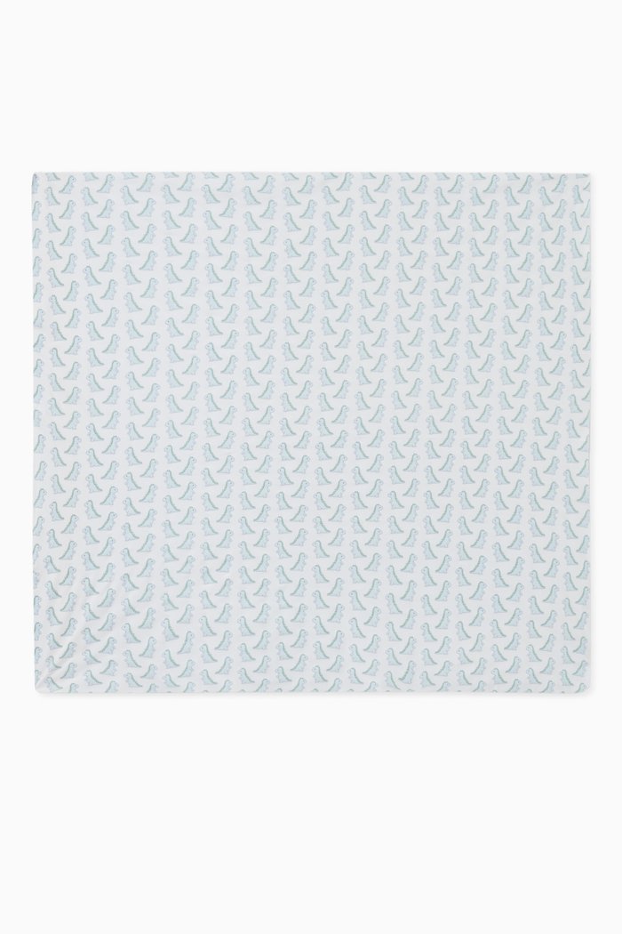 

Dinosaur Swaddle Blanket in Pima Cotton, Blue
