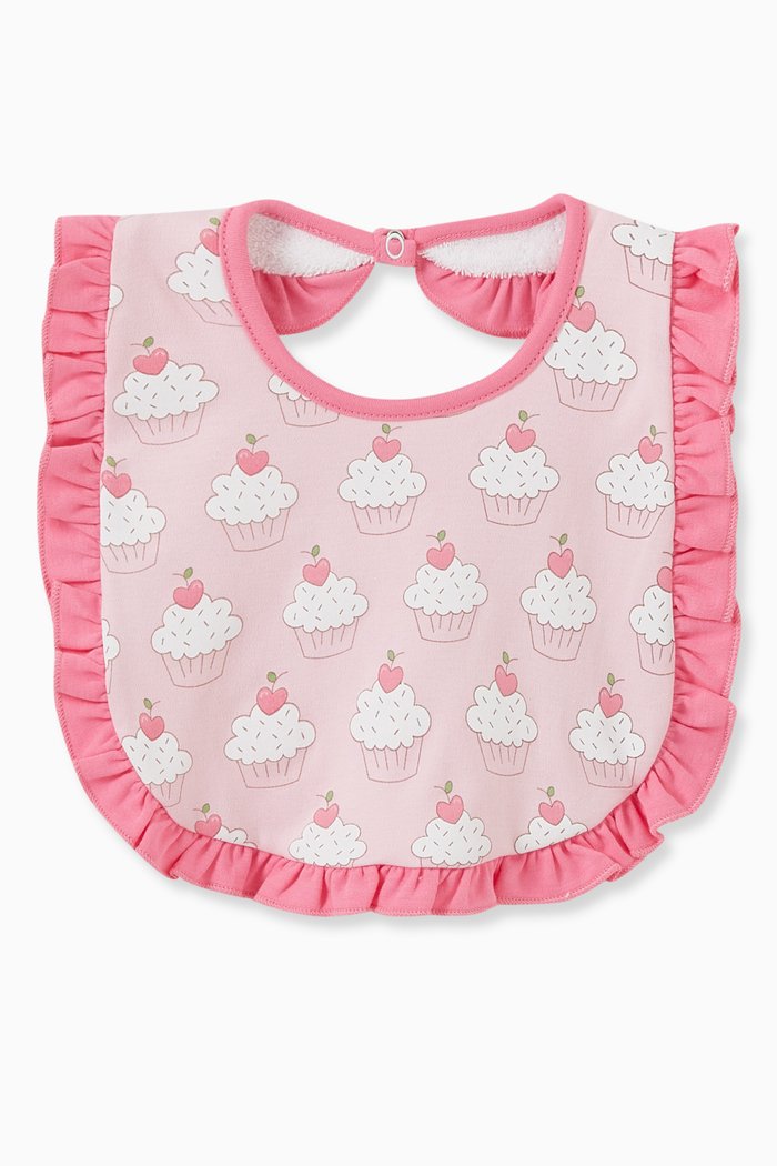 

Baby Cakes Ruffle Bib in Pima Cotton, Pink